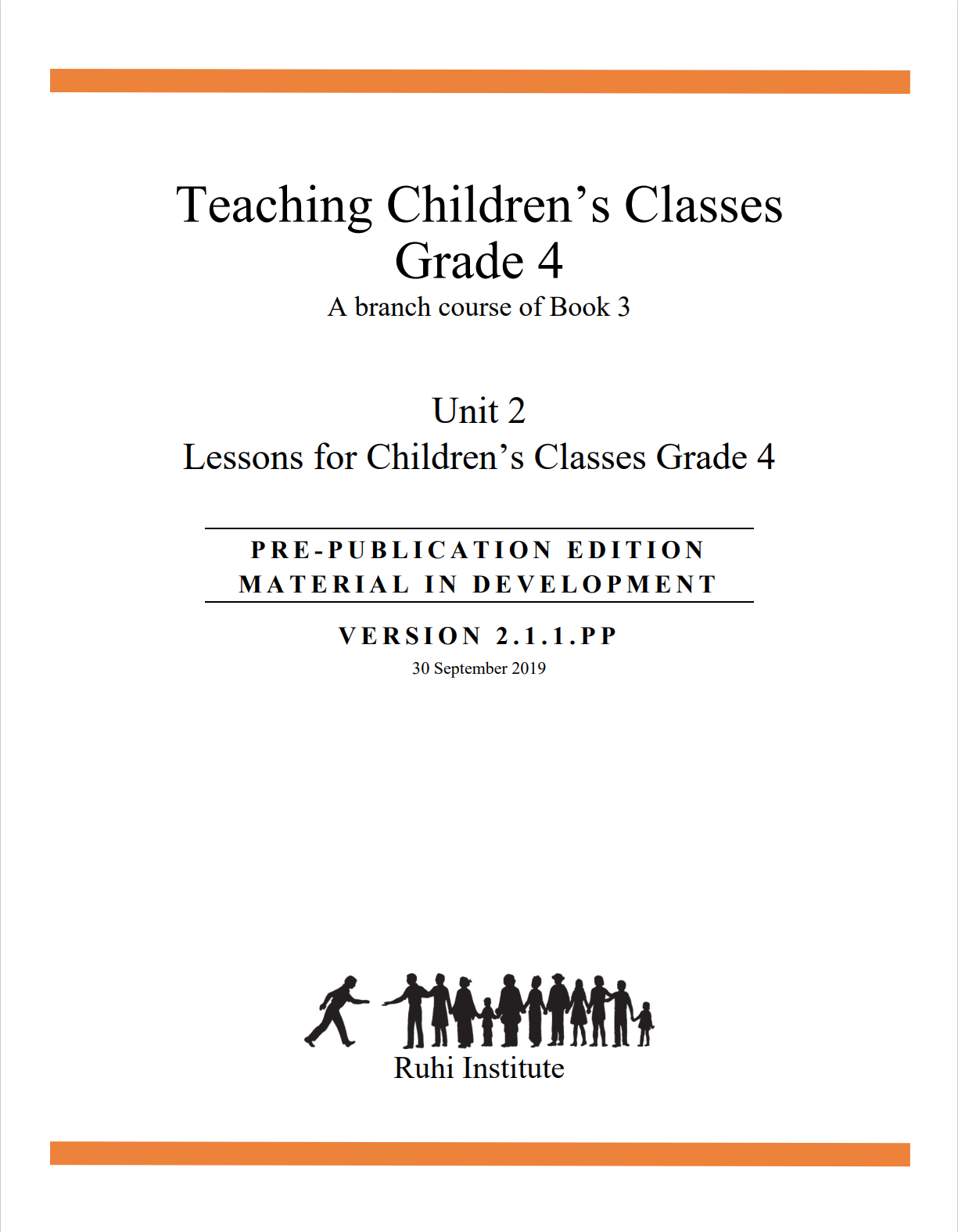 Teaching Children's Classes - Grade 4